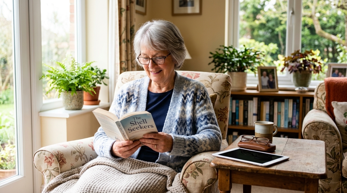 Patient enjoying clearer near and distance vision after cataract lens planning