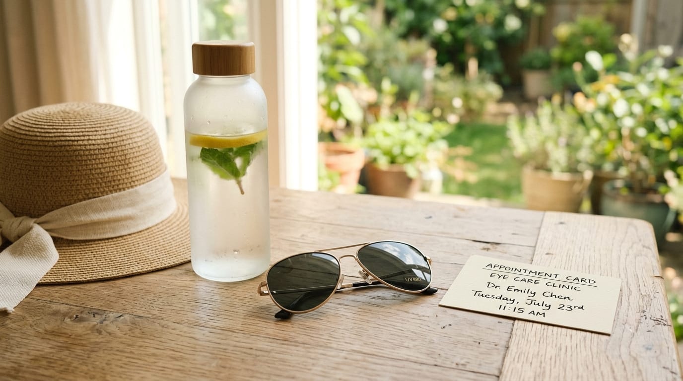 UV400 sunglasses and hat for daily UV eye protection